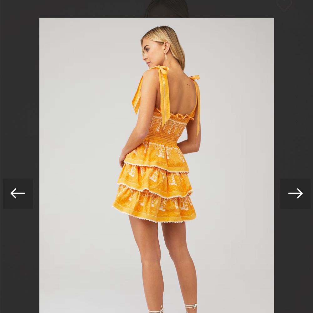 Cleobella Eliana Mini Dress Coastal Print Yellow Tiered Boho Size Small - Picture 4 of 7